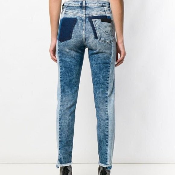 NWT Hudson Zoeey Front Yoke Blue Acid Wash High Rise Cropped Jeans Size 27 - Picture 2 of 9